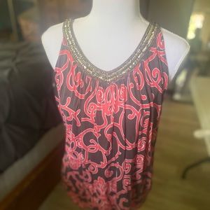 Tank top with embellishment neckline